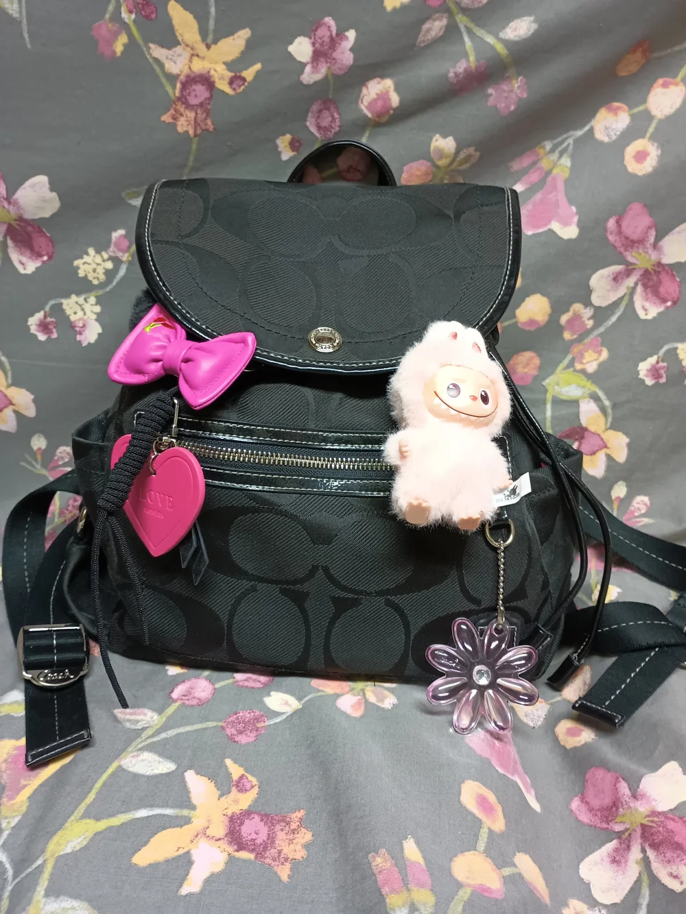 🎀 COACH KYRA DAISY SIGNATURE NYLON BACKPACK ONLY 🎀